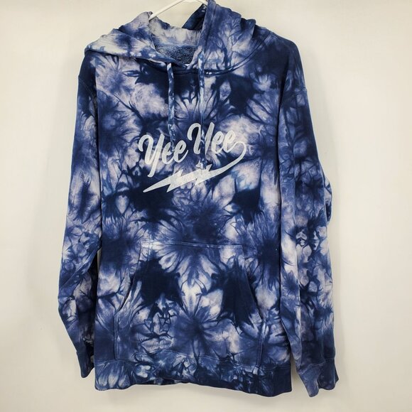 Yee Yee Apparel Granger Smith Blue Tie Dye Pullover Hoodie Sweatshirt Large - Picture 1 of 5